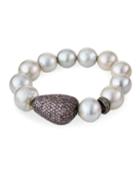 Freshwater Pearl Bracelet With Diamonds And