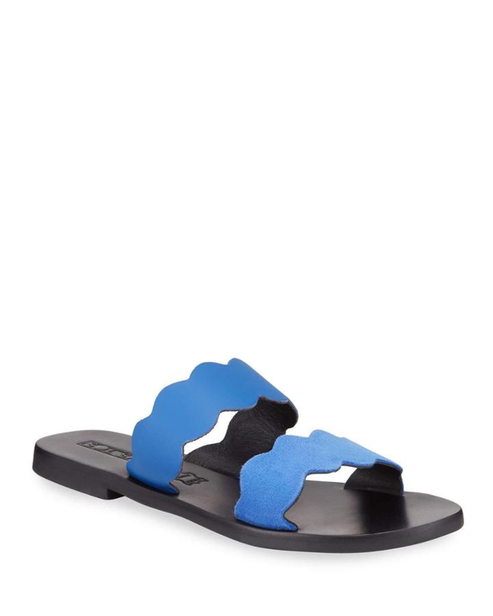 Wave Scalloped Leather Strap
