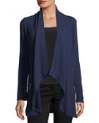 Drape-front Zip-pocket Cardigan