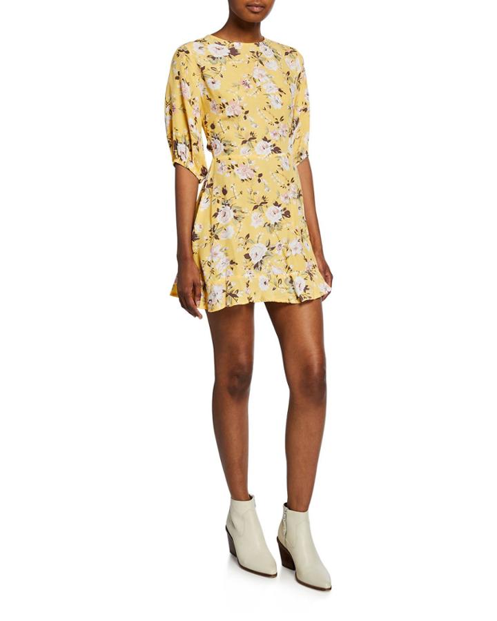 Jeanette Floral-print Half-sleeve