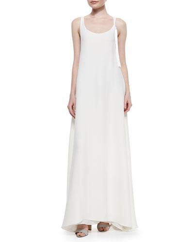 Tassel-detailed Racerback Gown, Ivory