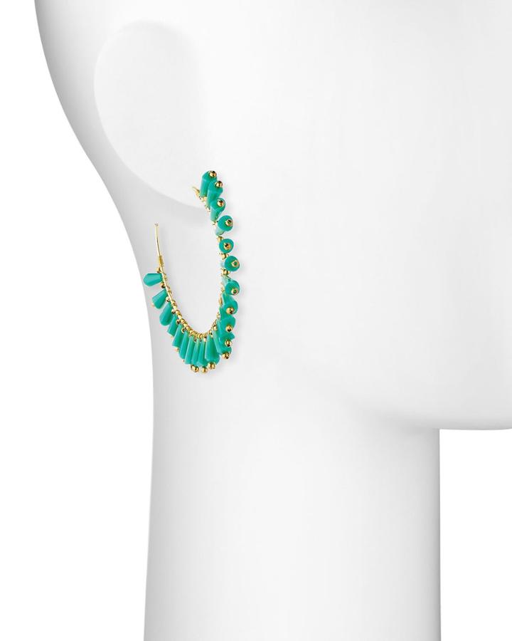 Crystal Hoop Earrings, Teal