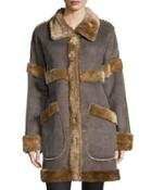 Fur-trim Snap Front Coat