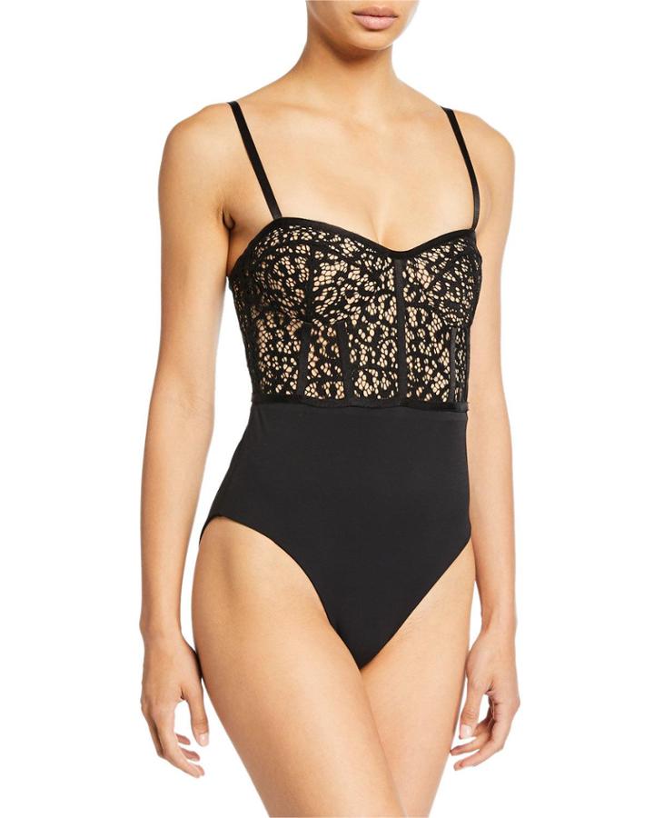Lace Combo Bustier One-piece