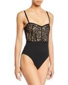 Lace Combo Bustier One-piece