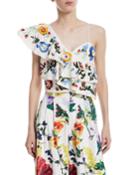Saba Embellished One-shoulder Ruffle Top