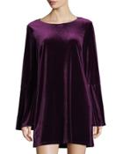 Perry Velvet Shift Dress, Purple
