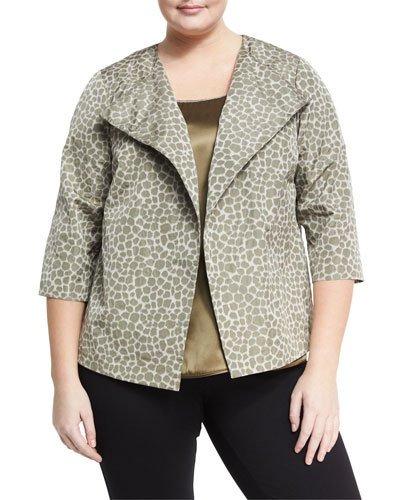 Odene Giraffe-print Topper Jacket, Green/multi,