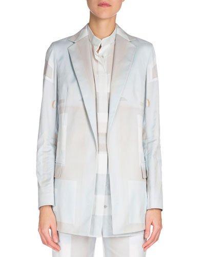 Long-sleeve Slim-fit Jacket, Blue