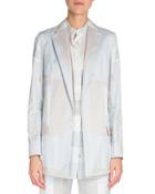 Long-sleeve Slim-fit Jacket, Blue