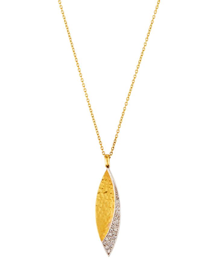 Mango Pave Flake Pendant Necklace