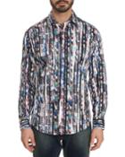 Men's Cutting Room Patterned Sport Shirt With Contrast Detail