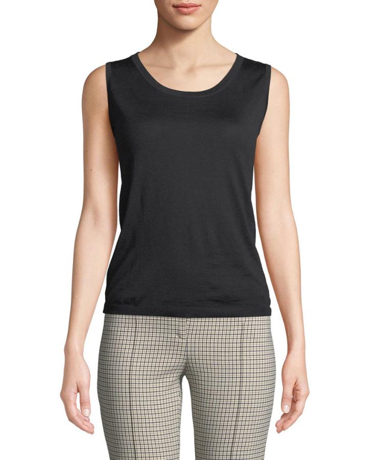Scoop-neck Wool Tank