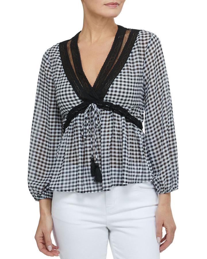 Gingham Blouse W/