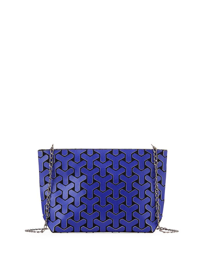 Y Pattern Geometric Tiled Clutch Bag