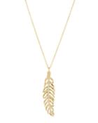 18k Diamond Feather Pendant Necklace