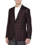 Plaid Two-button Plaid, Burgundy
