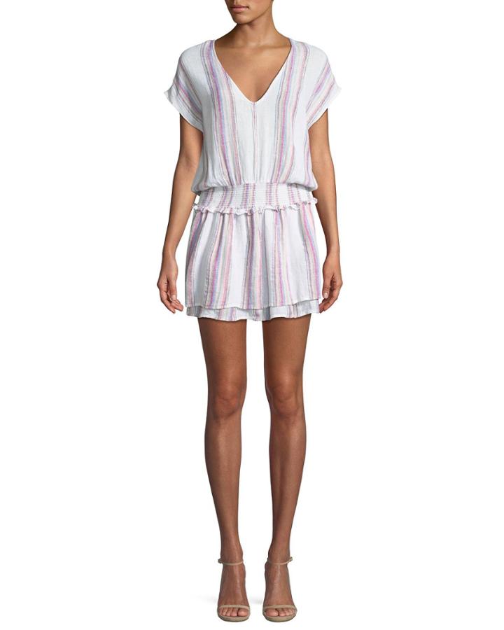 Lucca Striped Linen-blend