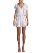 Lucca Striped Linen-blend