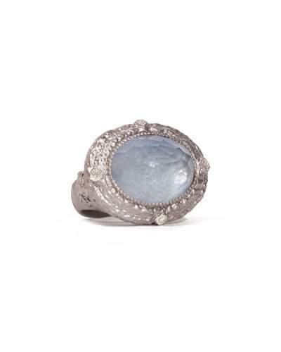 New World Oval Diamond & Kyanite Doublet Ring,