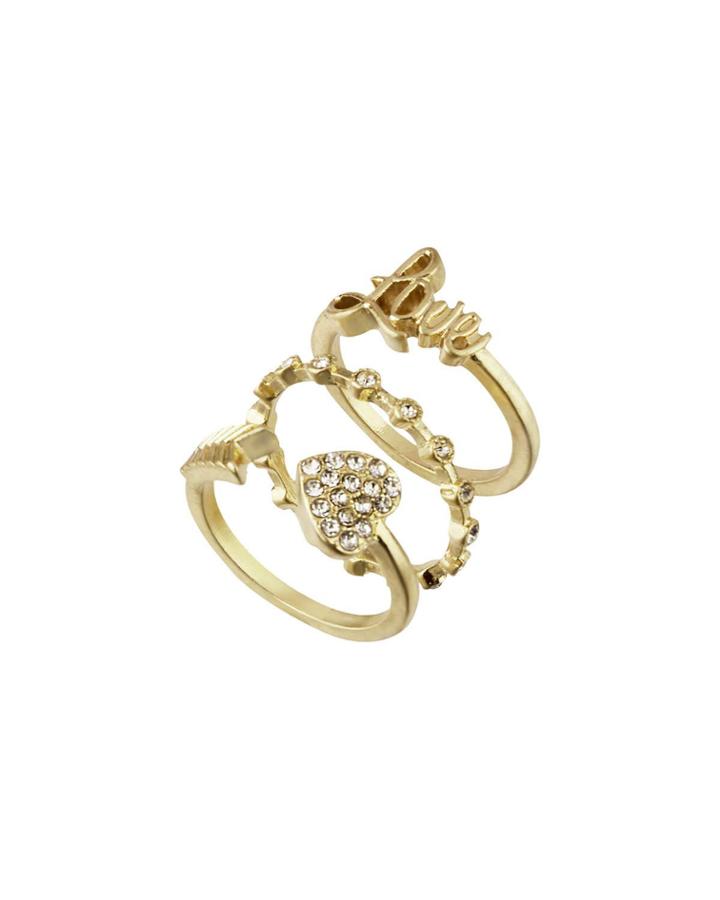 Lovesick Stack Rings, Gold, Set Of