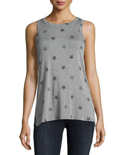 Star-print Scoop-neck Tank