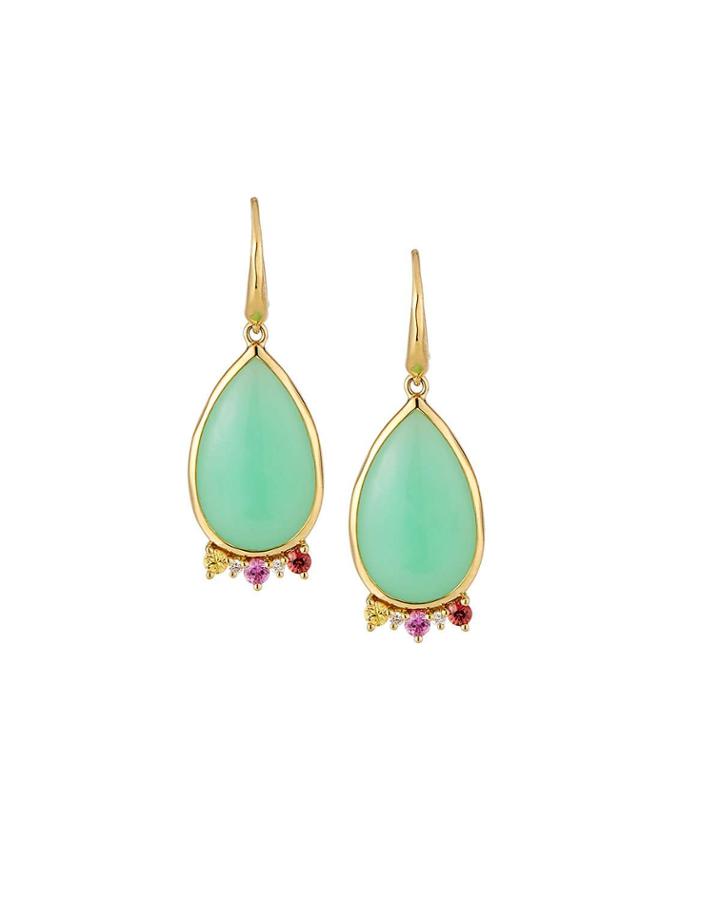 18k Prisma Dots Mixed-cut Teardrop Earrings