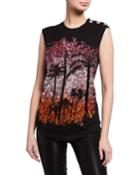 Embellished Logo Palm Tree Tank