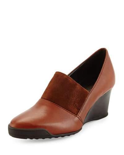 Daelyn Leather/suede Wedge Pump, Cognac