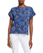Floral-print Ruffle Top