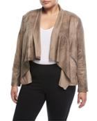 Distressed Faux-leather Jacket,