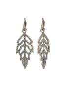 Diamond Pav&eacute; Leaf Drop Earrings