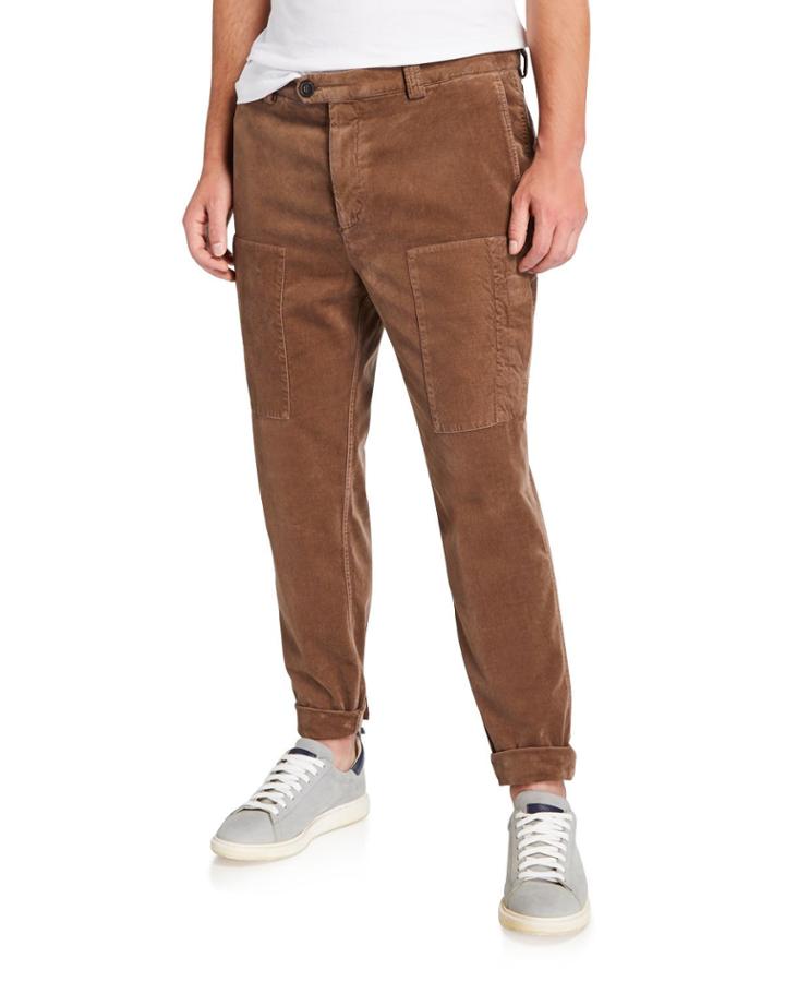 Men's Velvet Leisure-fit Trousers