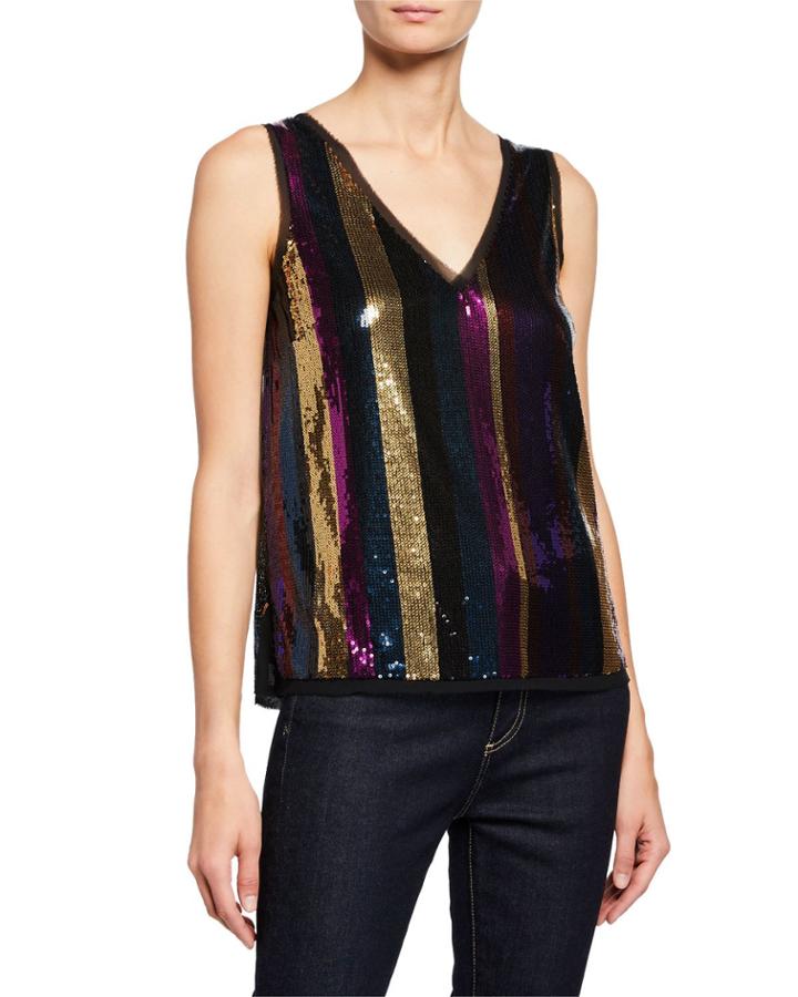 Veda Multicolor Sequin V-neck Cami