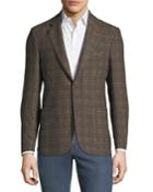 Men's Cotton/wool-blend Plaid Blazer Jacket