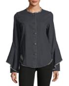 Denim Ruffle Bell-sleeve