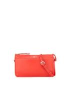 Beckett Colorblock Leather Crossbody Bag, Fiery Red