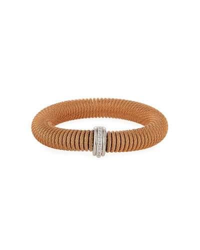 Kai Steel & 18k Diamond Spring-coil Bangle
