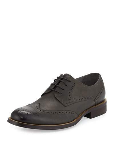 Central Park Leather Wing-tip Oxford, Grey