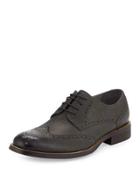 Central Park Leather Wing-tip Oxford, Grey
