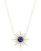 Enamel Celestial Pave Sunburst Necklace