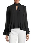 Mirabella Ruffle-tiered Choker Neck Blouse