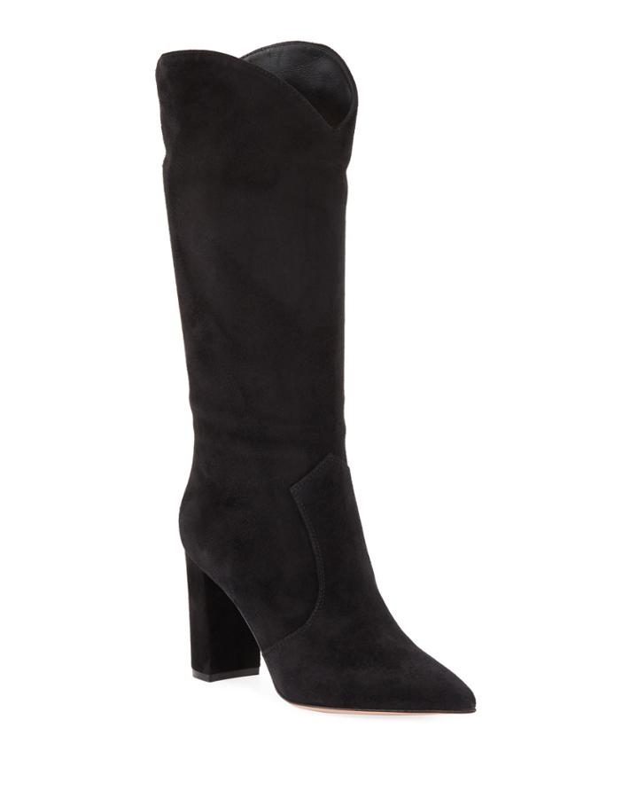 Suede Western Knee Boots