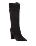 Suede Western Knee Boots
