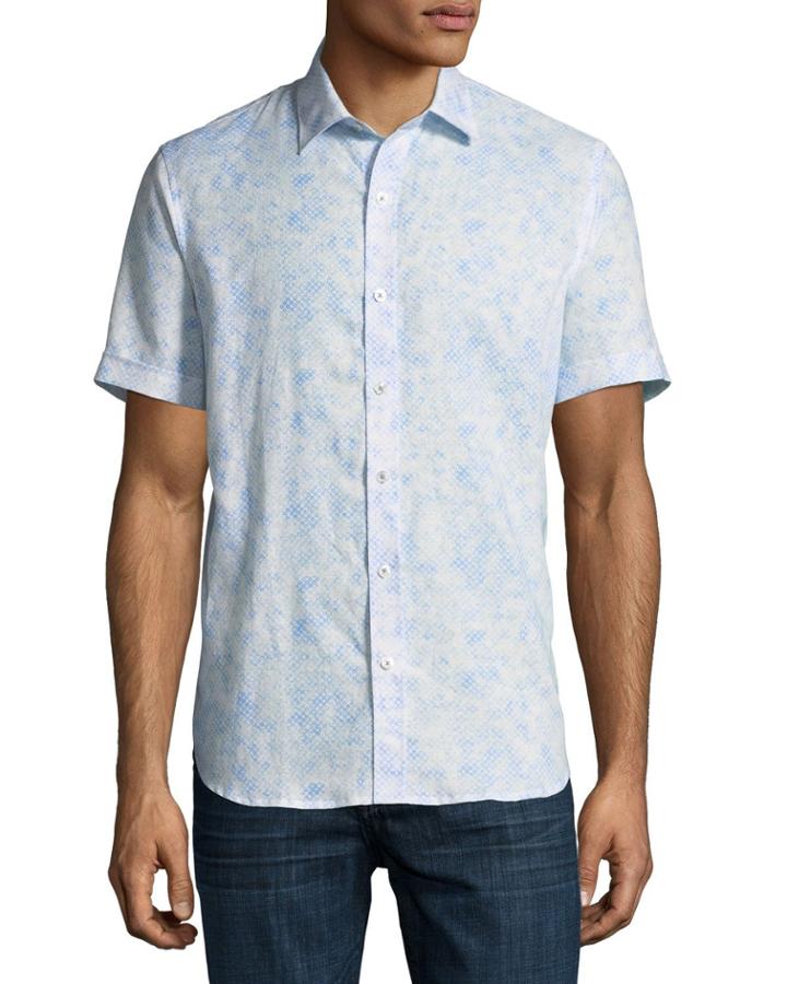 Snakeskin-print Short-sleeve