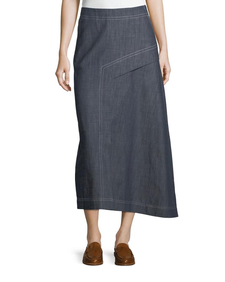 Asymmetric A-line Midi Denim