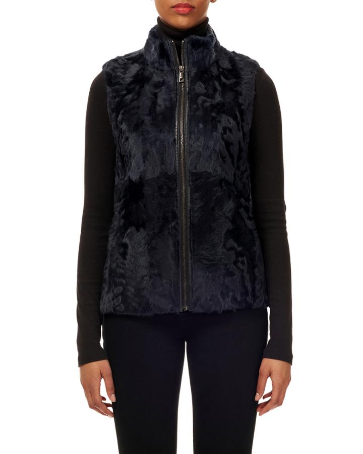 Lamb Shearling Zip-front Vest