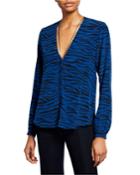 Kirk Zebra-stripe V-neck Long-sleeve