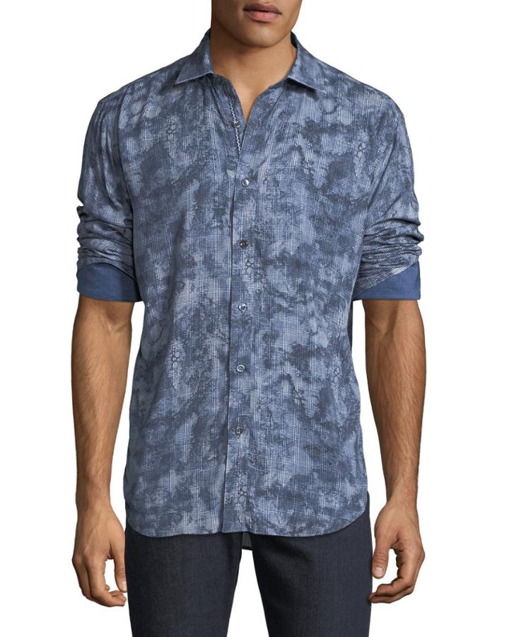 Men's Shaped-fit Plaid Woven