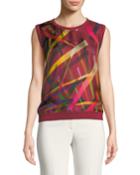 Printed Silk-front Tank